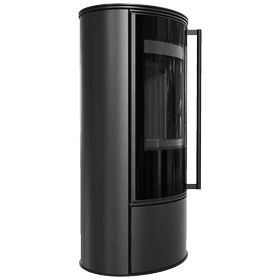 Estufa de leña de acero ERIK Ø 150 5,5 kW revestimiento thermotec negro puerta de cierre automático