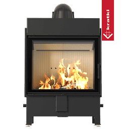 Steel fireplace KRATKI LUCY 15 kW Ø 200 self closing door