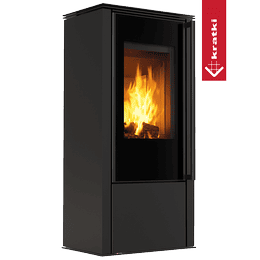 Poêle à bois en acier KRATKI HATI Ø 150 5,5 kW revêtement thermotec noir