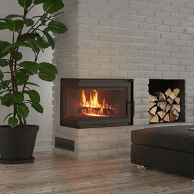 Cast iron fireplace SIMPLE left 8 kW Ø 200