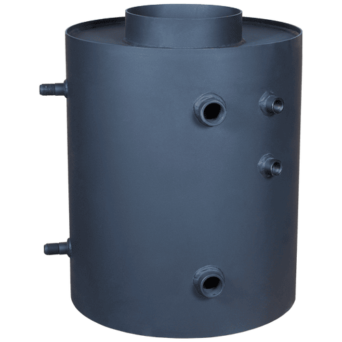 Wasserturbodym mit einem vertikalen Heizer mit einer Spule