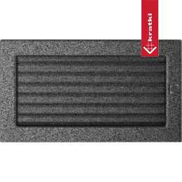 Ventilasjonsdeksel 17x30 sort og sølv med persienner