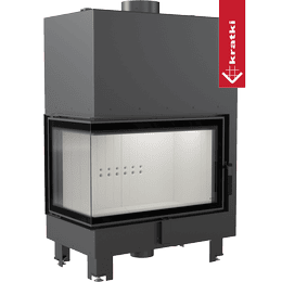 Krbový krb KRATKI MBO vľavo, 15 kW Ø 200