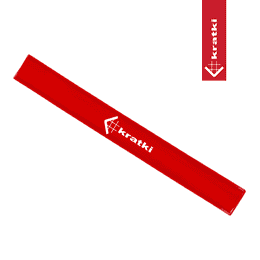 Opaska odblaskowa samozaciskowa czerwona z logo Kratki 30 cm