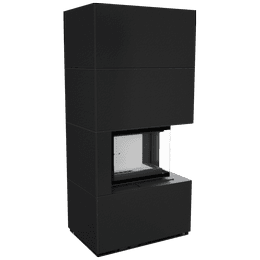 Modularni kamin KRATKI FLOKI desni 8 kW Ø 160 granitne plošče ZIMBKRATKI ABWE NERO