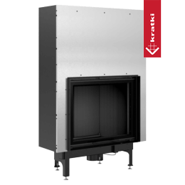 Stalen haard KRATKI NADIA 13 kW Ø 200 Opklapbare zwarte thermotec
