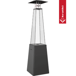 Estufa de Gas Exterior Umbrella BS acero negro 12 kW juego