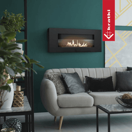 Biokominek wiszący DELTA FLAT z szybą TÜV