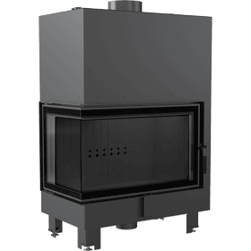 Water heating fireplace MBO left 15 kW Ø 200 black thermotec lining