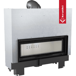 Acél kandalló KRATKI MB100 14 kW Ø 200 Emelős kandalló
