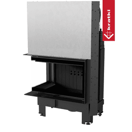 ατσάλινο ενεργειακό τζάκι KRATKI MBM αριστερά 10 kW Ø 200 Lift-up black thermotec