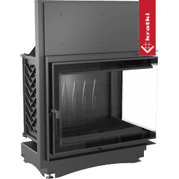 Cast iron fireplace KRATKI AMELIA DECO right 21 kW Ø 200