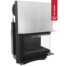 Focar semineu din fonta KRATKI ZUZIA 15 kW Ø 200 colt dreapta, deschidere verticala