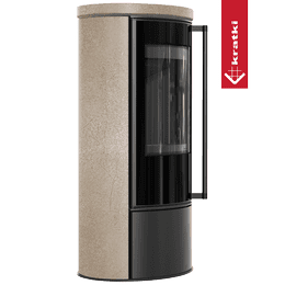 KRATKI ERIK Ø150 5,5 kW Keramikofen GOLD SATIN Deckel Softclose Termotec