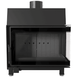 KRATKI SIMPLE Rechter Stahl-Luftkamin 6 kW Ø 150 schwarze Auskleidung
