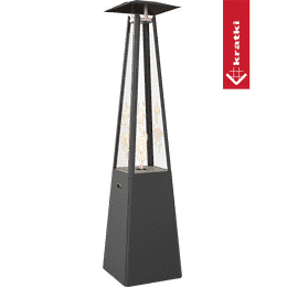 Chauffage extérieur Gaz Umbrella acier noir 12 kW set
