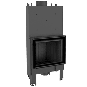 Water heating fireplace NADIA PW 12 kW Ø 200 black thermotec lining