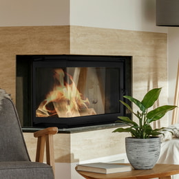 Chimenea de leña de hierro fundido KRATKI ZUZIA izquierda 15 kW Ø 200