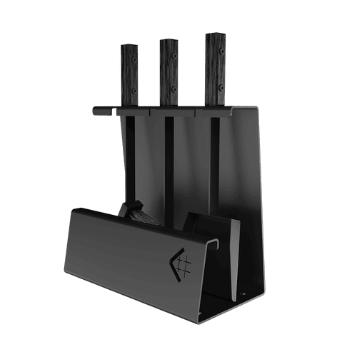 Fireplace accessories set FORGE 4-piece stand, fire poker, ash scoop, fireplace brush