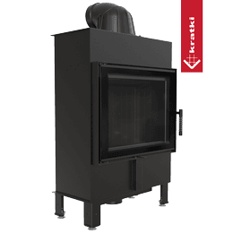 Kamineinsatz aus Stahl KRATKI LUCY SLIM 8 kW Ø 160 schwarz Verkleidung