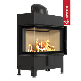 Chimenea de leña de acero KRATKI LUCY izquierda 14 kW Ø 200