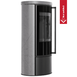 KRATKI ERIK Ø150 5,5 kW kamna GREY SATIN víko termotec s dovíráním