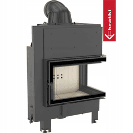 Steel fireplace KRATKI MBM right 10 kW Ø 200 self closing door