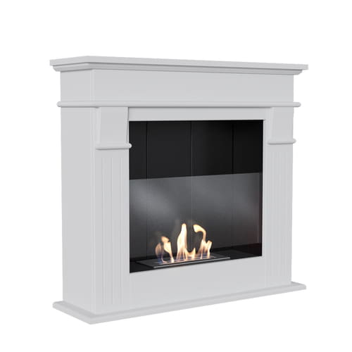 PORTAL BIOETHANOL FIREPLACE AUGUST TÜV WHITE SELF ASSEMBLY WITH GLAZING