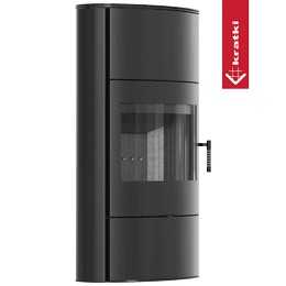 Oceľové kachle na drevo KRATKI ROLLO/2/W 8 kW Ø 150 čierny thermotec