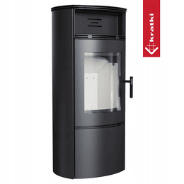 Houtgestookte stalen kachel KRATKI FALCON W Ø 150 10 kW zelfsluitende deur