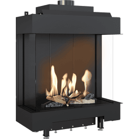 Gas Fireplace LEO 76 / 62 triple glazing propane butane ∅ 100/150 5,6 kW