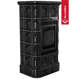 Insert cheminée KRATKI BLANKA 8 kW Ø 160 carreau noir Revêtement Thermotec noir