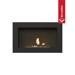 Wall-mounted bioethanol fireplace DELTA FLAT 65 cm black