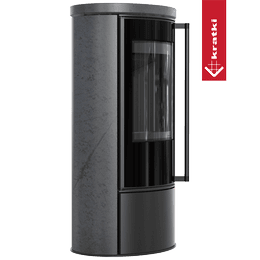 KRATKI ERIK Ø150 5,5 kW kamna GRAFITE SATIN víko termotec s dovíráním