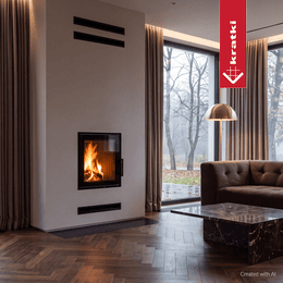 KRATKI MAGMA 13 kW plieninis židinys nestandartiniams plytų korpusams, juodas pamušalas