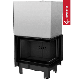 Steel fireplace KRATKI MBZ right 13 kW Ø 200 Lift-Up black thermotec