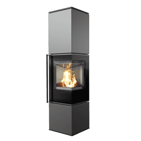 Wood burning steel stove REN/L right Ø 150 7 kW self closing door