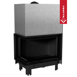 Terästakka KRATKI MBA vasen 17 kW Ø 200 Lift-up taivutettu lasi musta thermotec