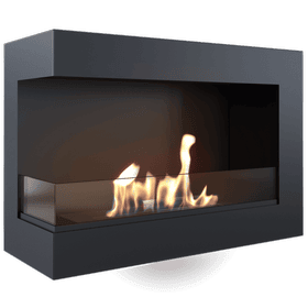 Wall mounted Bioethanol fireplace 700 TÜV left-sided with glazing