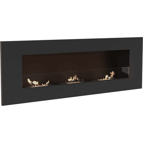 Wall mounted Bioethanol fireplace DELTA 3 black with glazing TÜV