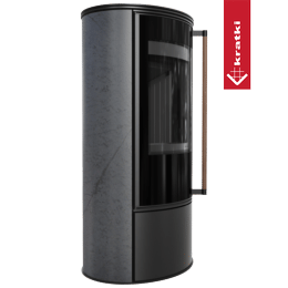 KRATKI ERIK Ø150 5.5 kW GRAFITE SATIN Ceramic Stove Steel Lid Jatoba Handle
