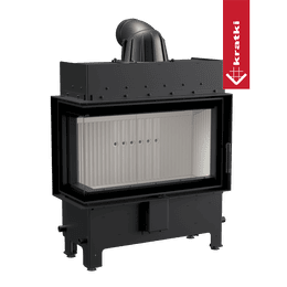 Focar semineu KRATKI LUCY SLIM 10 kW Ø 160 colt stanga usa cu autoinchidere