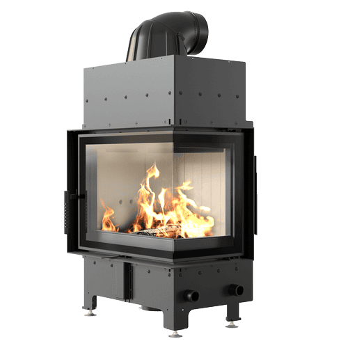 Steel fireplace FLOKI S right 8 kW Ø 160 self closing door