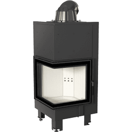 Kamineinsatz aus Stahl KRATKI MBN links 8 kW Ø 200