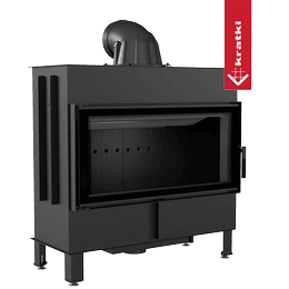 Insert cheminée en acier KRATKI LUCY 16 kW Ø 200 revêtement noir