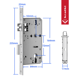 Zamek wewnętrzny - wkładka z pojedyńczym zamkiem 55/72 mm
