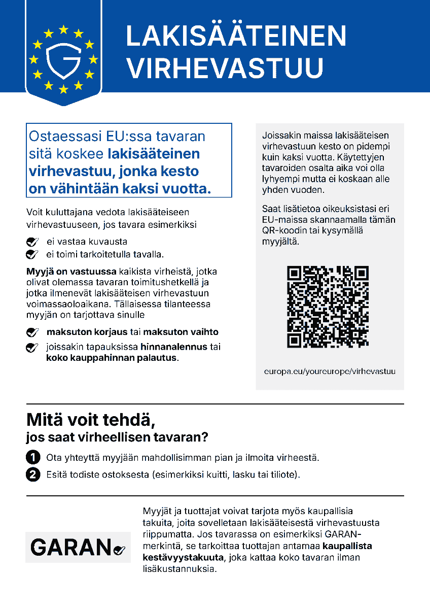 Lakisääteiset virhevastuuoikeutesi